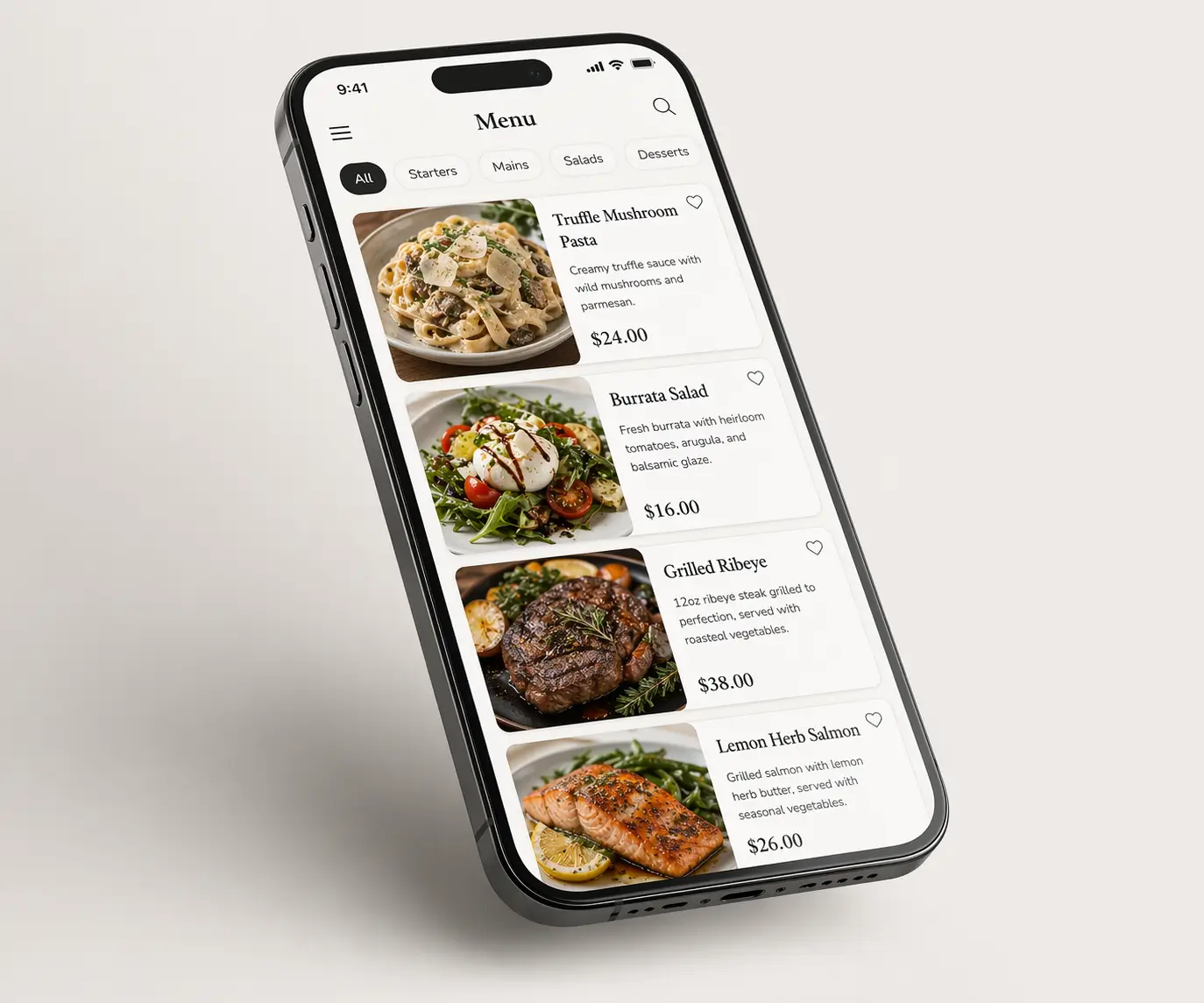 Digital Menu for Restaurants